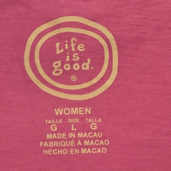 Life Is Good Women Pink Lemonade Take Your Sweet Time Graphic T Shirt Size Large - Picture 7 of 7